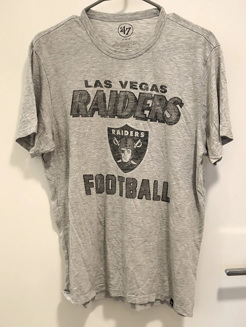 '47 Brand Las Vegas Raiders Football Graphic Tee Size Medium Gray